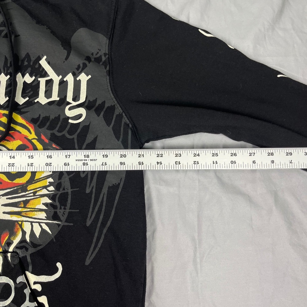 Ed Hardy Mens Tiger Love Kills Slowly Y2K Black Graphic Hoodie EHM1300-52 Medium - Picture 11 of 14